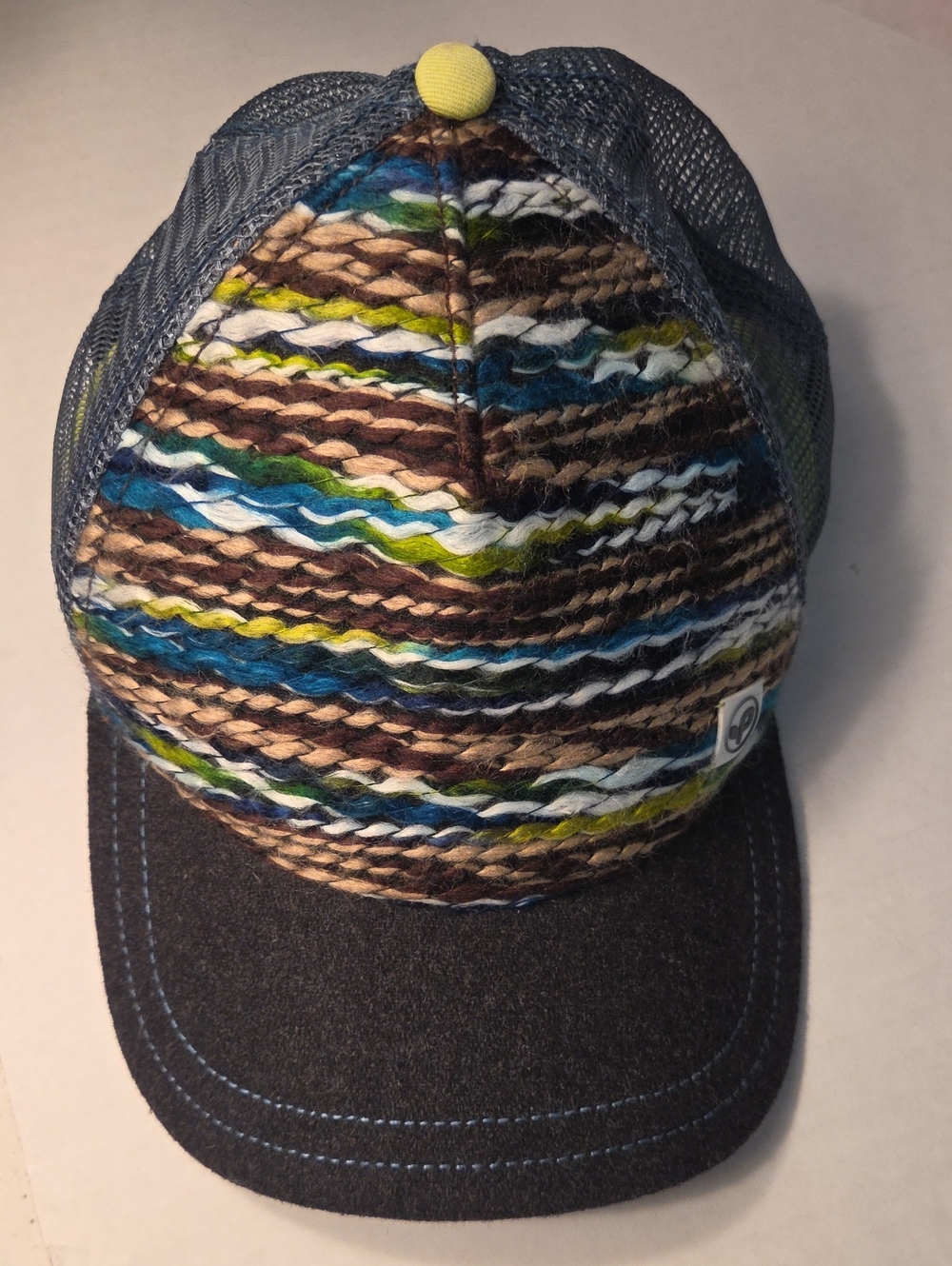 pistil Unisex Navy and Neon Yellow Mesh Trucker Hat